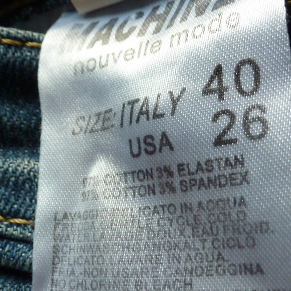 Sale - Machine Brand Sexy Blue Distressed Stretch Jeans Sz 26 - Picture 7 of 8